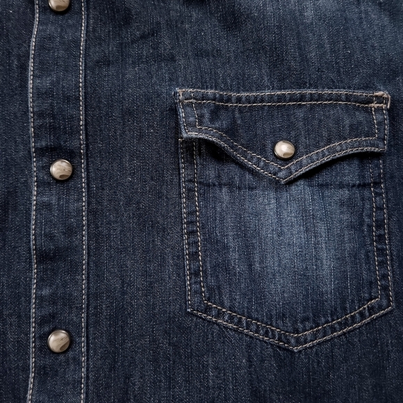 Wrangler Denim Retro Western Pearl Snap Button Long Sleeve Size XL - Picture 5 of 5